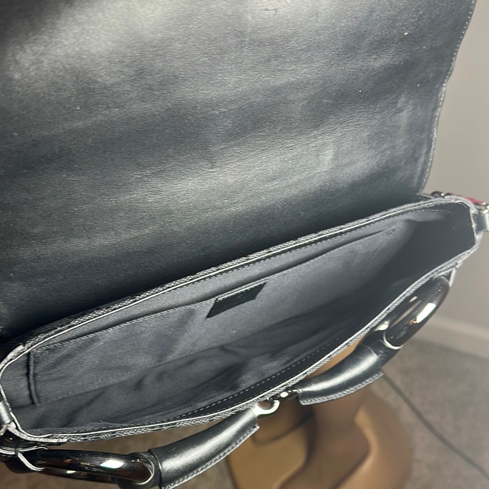 Vintage Gucci Black Horsebit  Monogram Shoulder Bag with Chain Strap - Picture 9 of 9